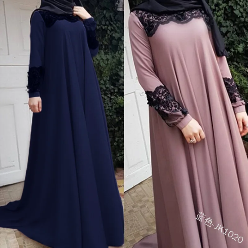 Элегантное мусульманское кружевное платье abaya длинное вечернее платье Vestidos кардиган-кимоно длинные халаты Jubah Ближний Восток Eid Рамадан исламский - Цвет: blue