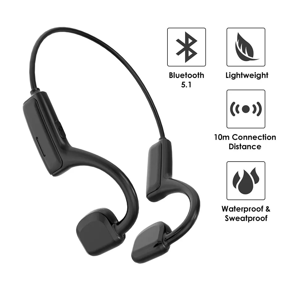 2020 New Bone Conduction Headset G1 Bluetooth 5 1 Open Ear Sports Headphones with Mic Handsfree Calling for iPhone Samsung