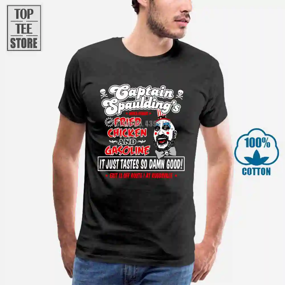 Captain Spauldings Fried Chicken Men Black T Shirt Rob Zombie The Devil ...