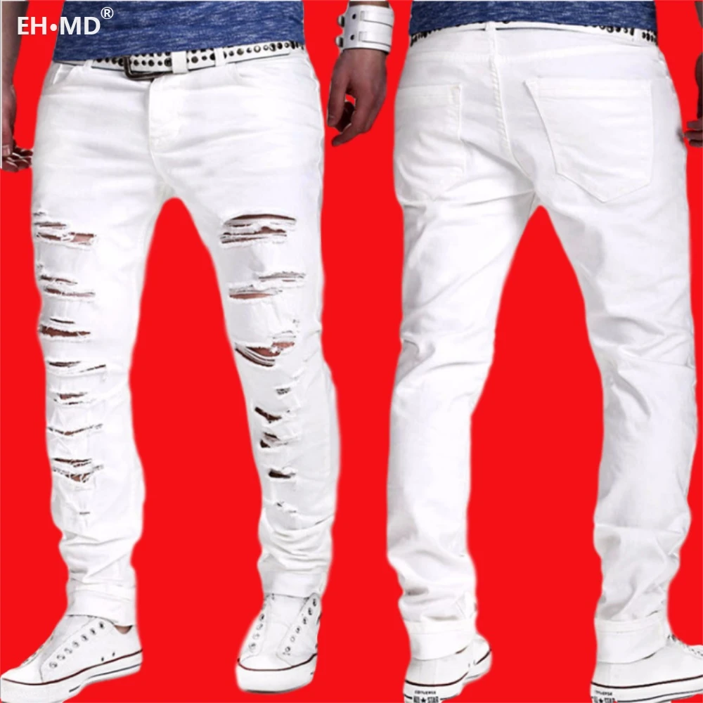 Mens Jeans 2024 Streetwear Fashion Black Skinny Stretch Scratch Damaged Tie  Dye White Ribs Patches Slim Fit Ripped Pants Men From 47,87 € | DHgate