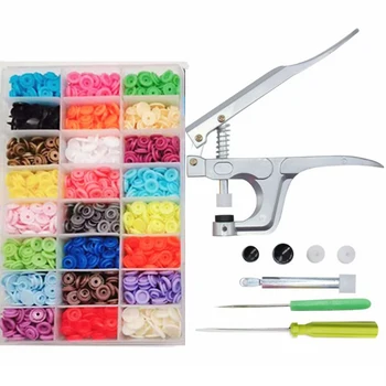 

24 Colors 360 Sets T5 Plastic Snap Button Snap Poppers Fasteners + Plier Kit For DIY Apparel Sewing Arts Crafts