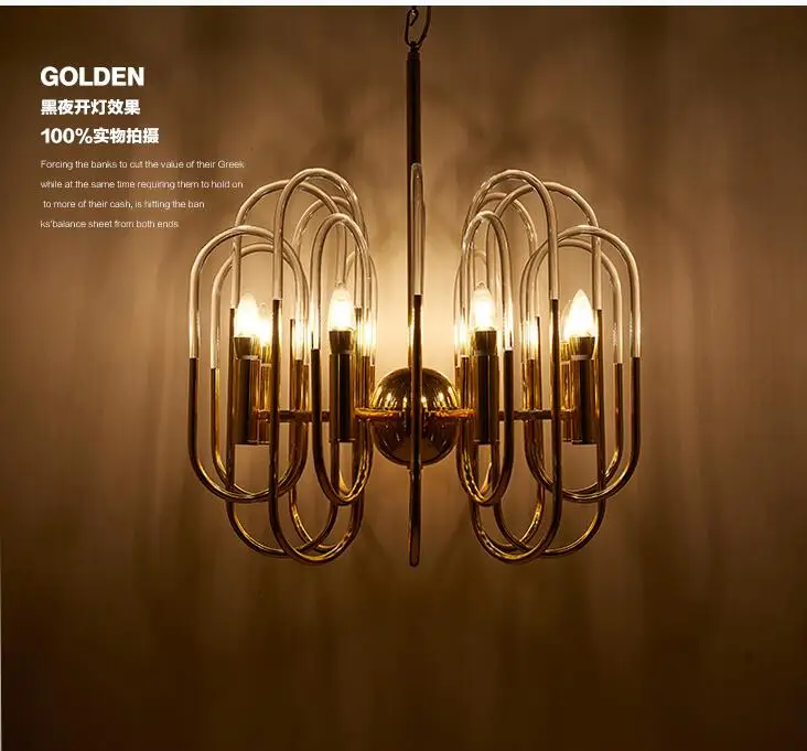 Simple post-modern iron chandelier personality creativity acrylic rod elbow project living room study villa | Лампы и освещение
