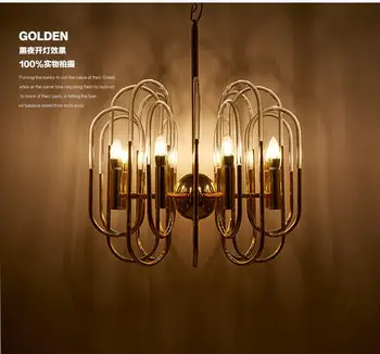 

Simple post-modern iron chandelier personality creativity acrylic rod elbow project living room study villa chandelier