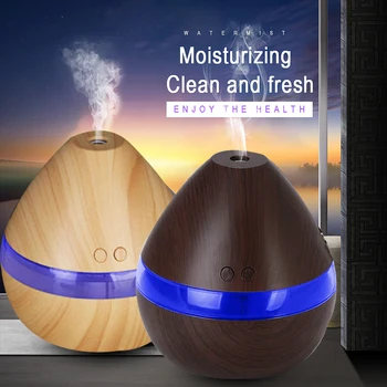 

300ML Air Humidifier Essential Oil Diffuser wood grain Aromatherapy diffusers Aroma purifier MistMaker led light for Home