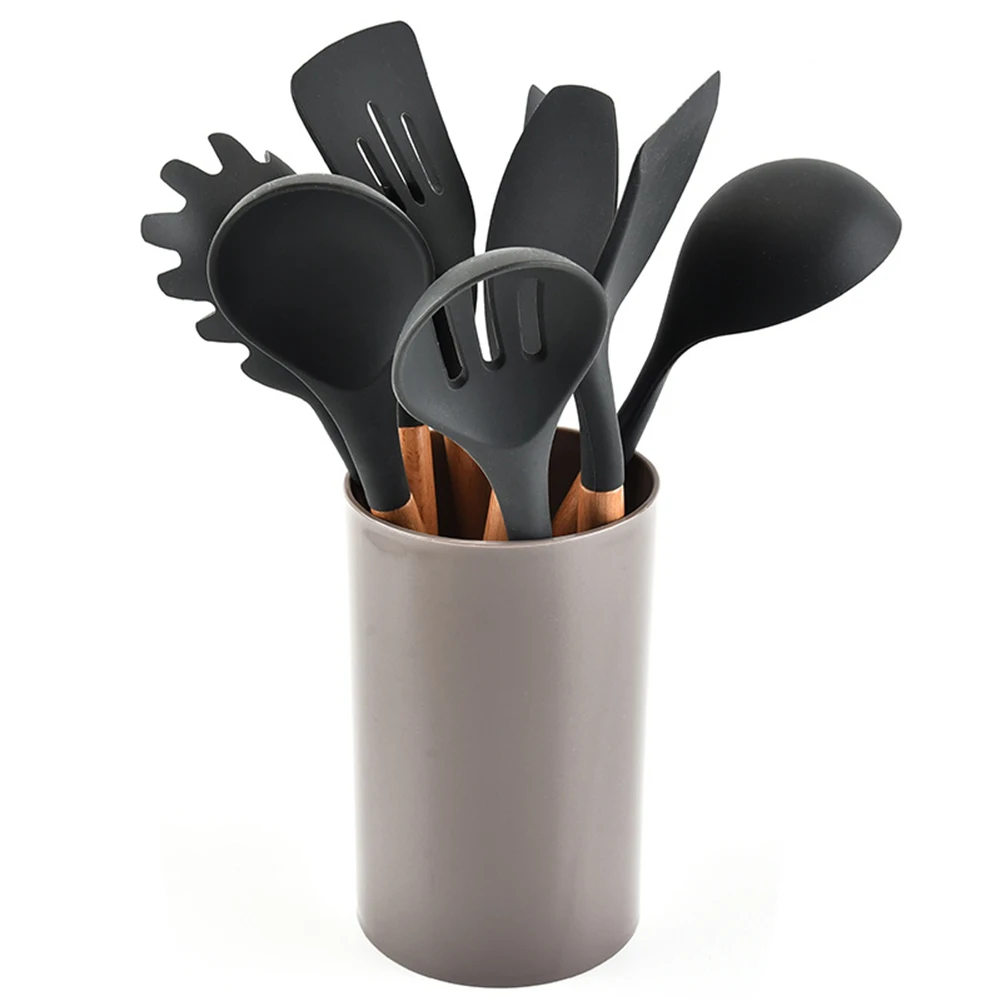 9 шт. силиконовая посуда наборы антипригарный шпатель ложка с деревянной ручкой масляная щетка кухонная посуда кухонный инструмент Кухонные гаджеты