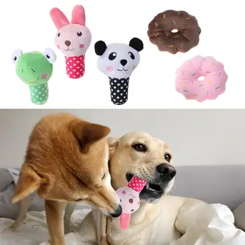 

5pcs Squeaky Dog Toys for Small Dogs Fruits Vegetables Food Animal Shaped Plush Puppy Dog Toys 12-15cm