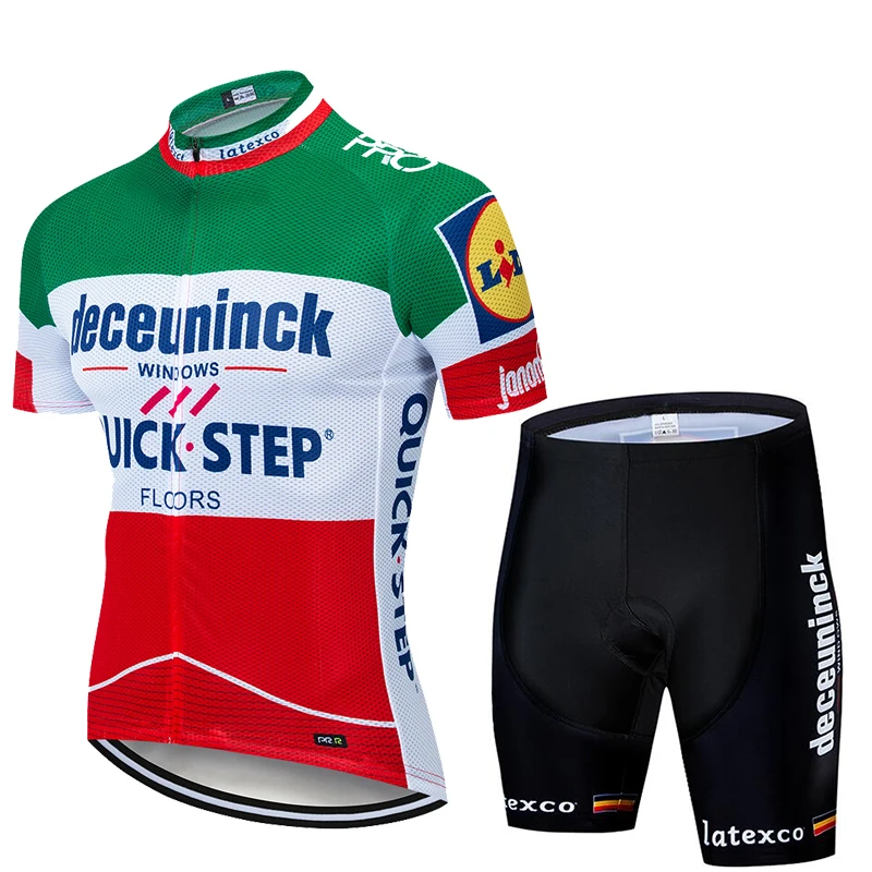 Одежда для велоспорта Quick step, комплекты из Джерси, быстросохнущая одежда для велоспорта, мужская летняя одежда для велоспорта, Майки для велоспорта 9D, комплект с коротким рукавом - Цвет: 12