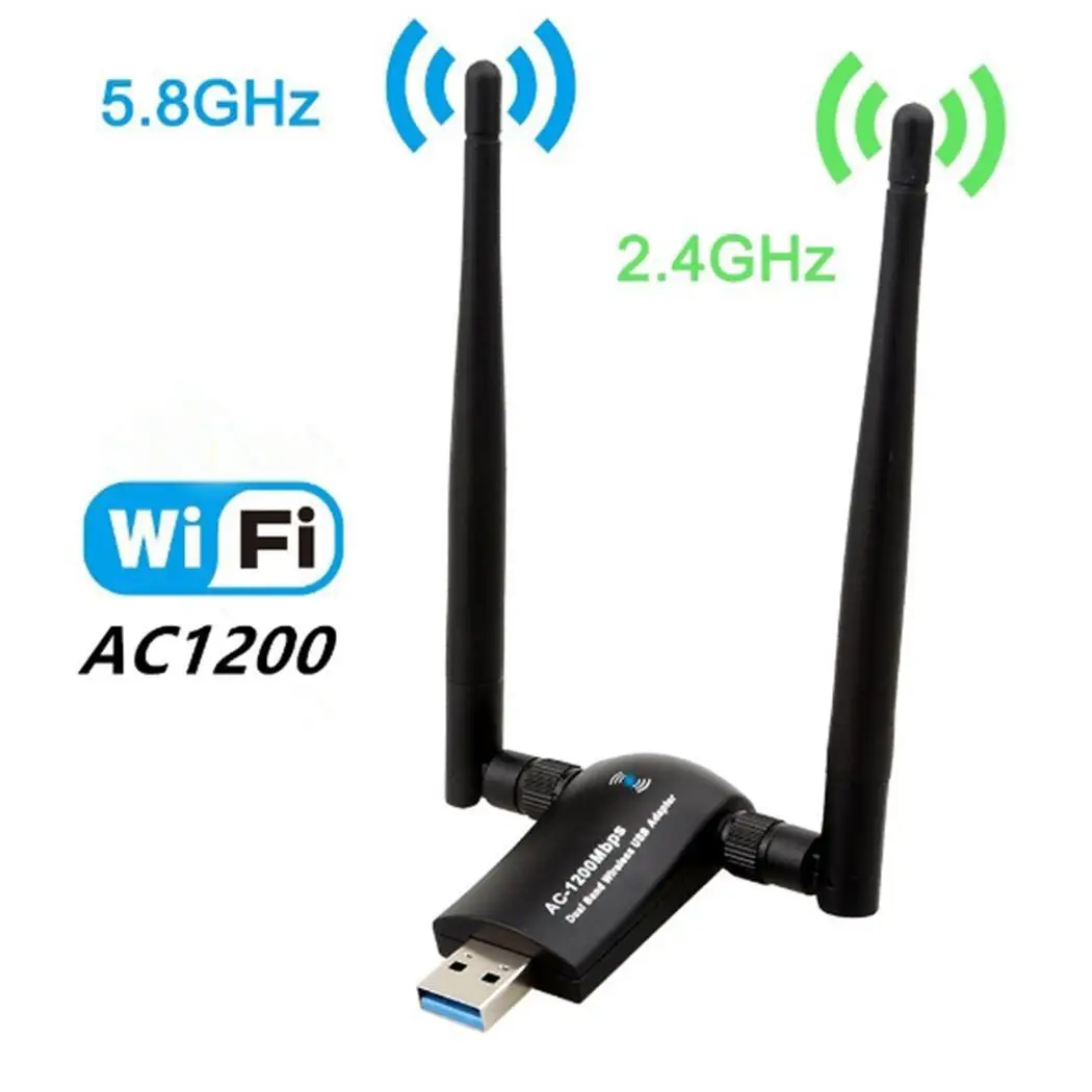 

Mini USB WiFi Adapter 1200Mbps Dongle Network Extend up to 1200Mbps. Casual Card Desktop Wireless Wifi Receiver
