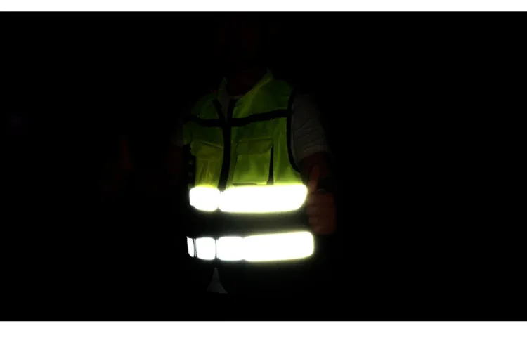 Reflective Vest High Visibility Warning Safety Vest Fluorescent Clothing Multi pockets Outdoor Security Traffic Work Clothes (7)