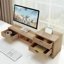 Настольный органайзер, держатель для монитора компьютера, увеличивающая стойку, деревянный МДФ, офисные принадлежности, ящик для хранения, полка для ноутбука, для домашнего использования