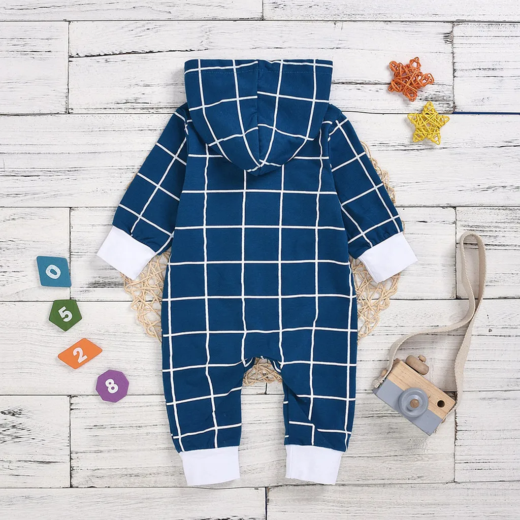 new born baby clothes baby boy romper winter clothes costume romper onesie disfraz bebe halloween new Plaid 6-24m Long Sleeve Z4