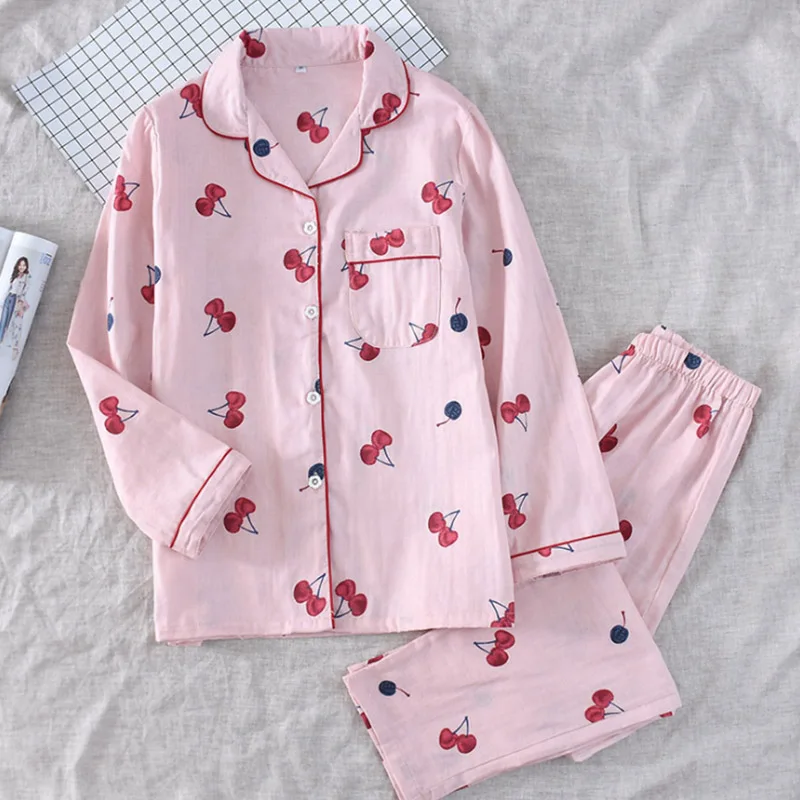 KISBINI осенние пижамы наборы для женщин Женские однотонные с принтом Домашняя одежда костюм хлопок дышащая модная дамская домашняя одежда - Цвет: 10522