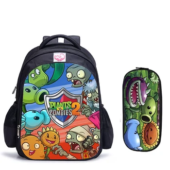 

16 Inch Plants VS Zombie School Backpack Hot Game School Backpack for Girls Boys Book Bag Shoulder Backpacks Mochila Infantil