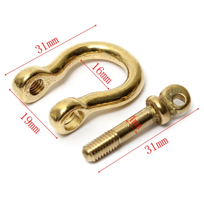Однотонный карабин из чистой латуни скоба кольцо для ключей цепочка крючок