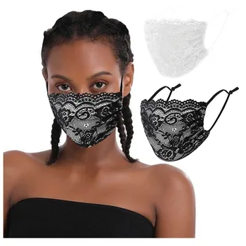 

Adult Lace Embroidery Reusable Washable Windproof Breathable Protect Mask