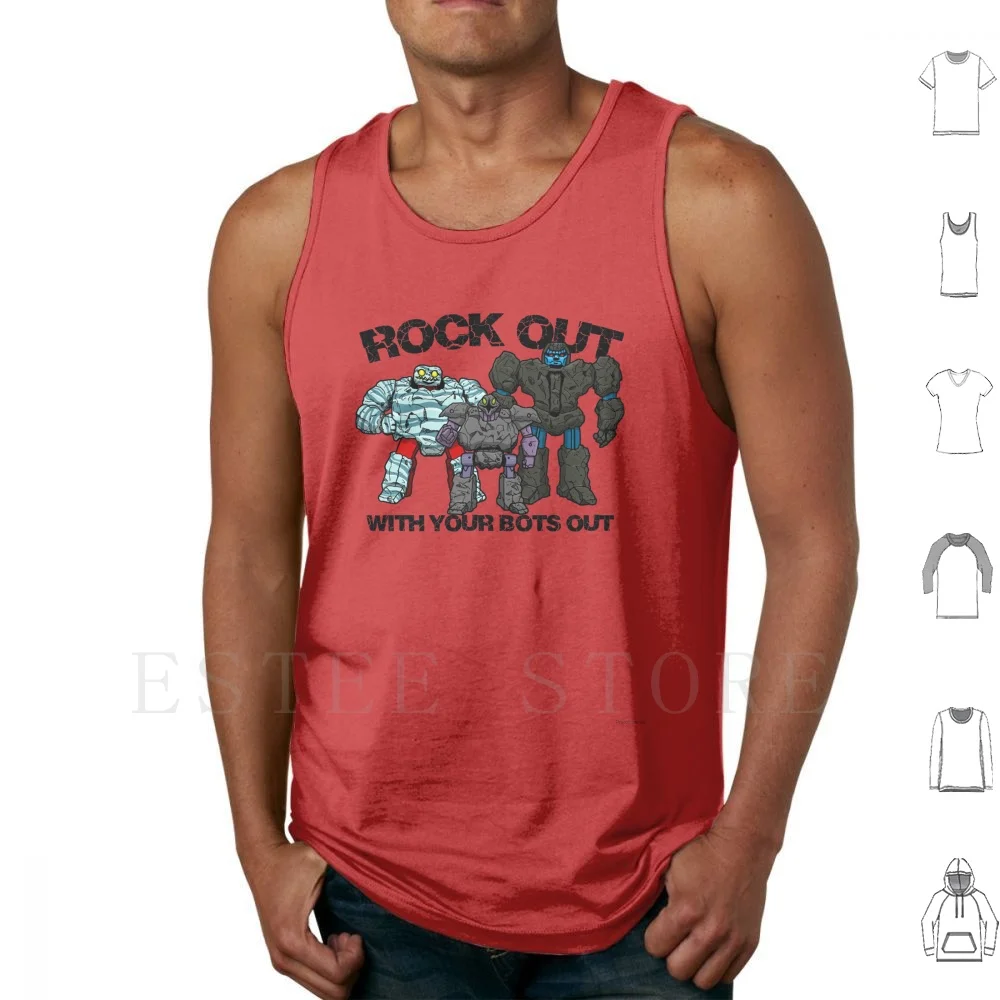 Rock Out With Rock Bots Canottiere Canottiera Cotton Rocks Bots Robot Lord Rocklord 80S Giocattoli 80S Cartoni Animati Gobots