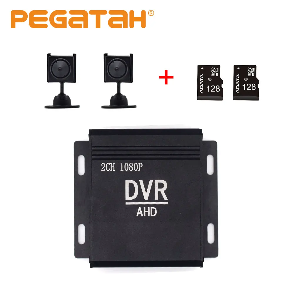 Костюм с HIKVISION рекордером 4 дюйма CCTV DVR AHD камера dvr аналоговый 1080p 2CHIN1 для CCTV комплект VGA HDMI AHD аналоговая камера - Цвет: KDV01AHD-D2-2-128 -2