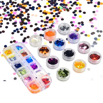 

2020 NEW 1 Bottle Mini Hexagon Shape Nail Art Glitter DIY Sparkly Paillette Tips Nail Manicure Sequins