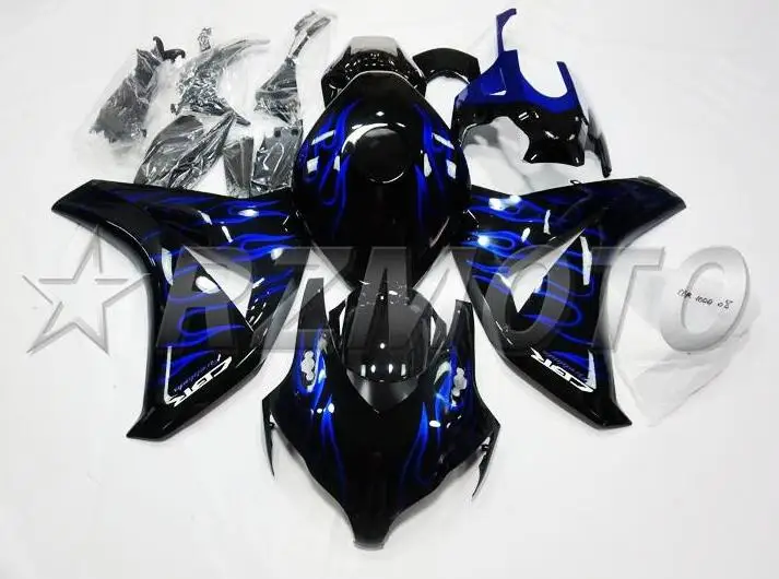 

(Injection molding) New ABS Full Fairing Kit Fit For Honda CBR1000RR 08-11 2008 2009 2010 2011 CBR1000 Fairings blue Flame