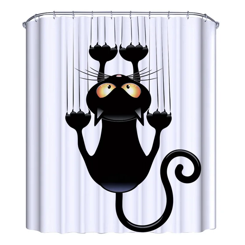 Кошка Ванна занавеска для душа ванная занавеска ткань шторы в ванную комнату лето водонепроницаемый кошачий душ занавеска s