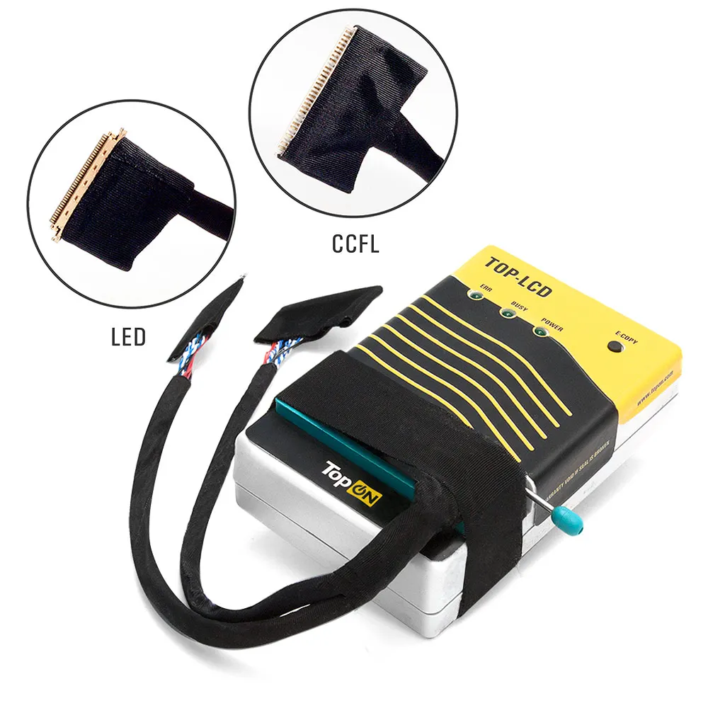 The programmer is universal for matrices with a 30pin (CCFL) cable and 40pin (led) cable. Allows you to reset the EEPROM chip of laptop matrix |