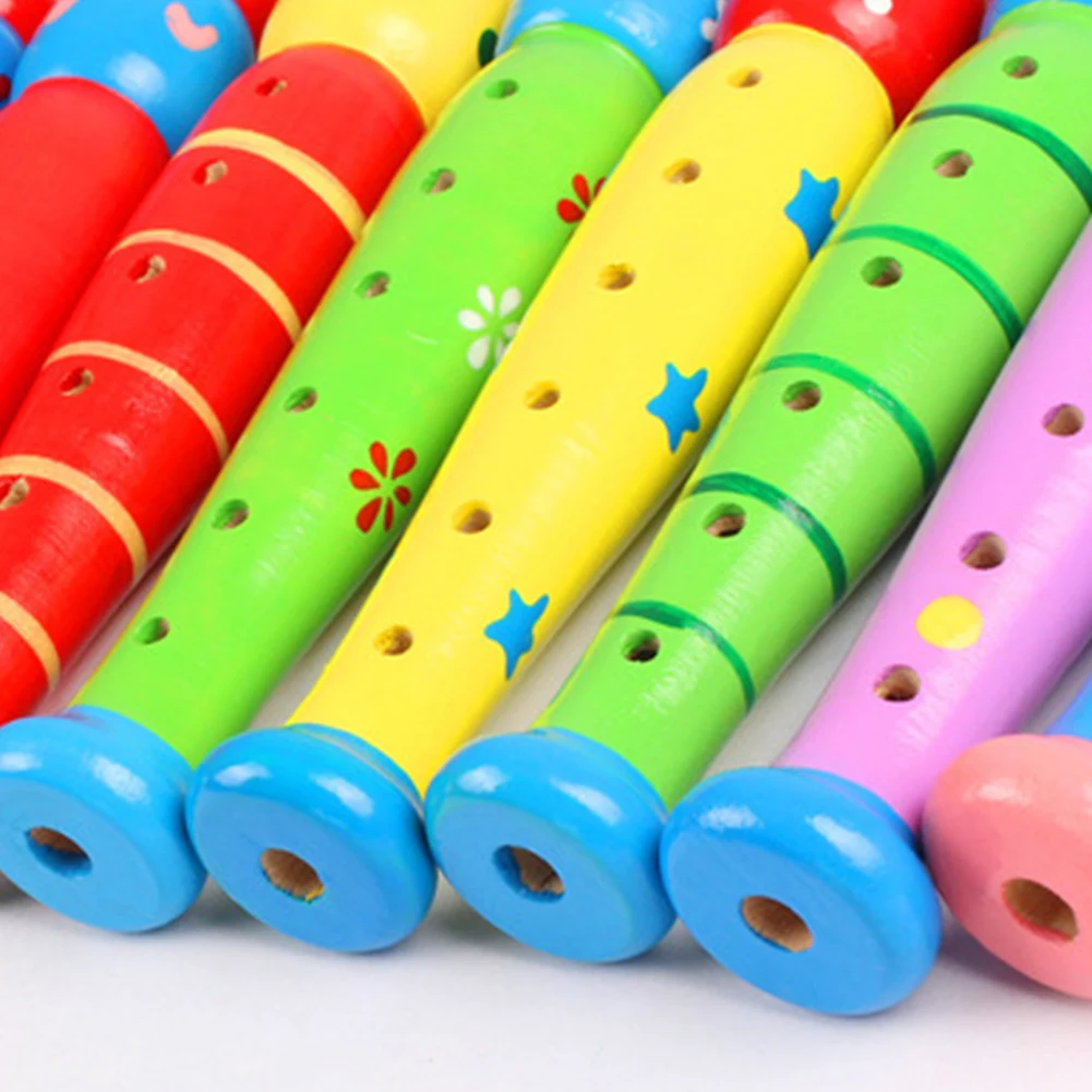 Деревянный музыкальный инструмент игрушка для малышей пользу развивающие пикколо-флейта