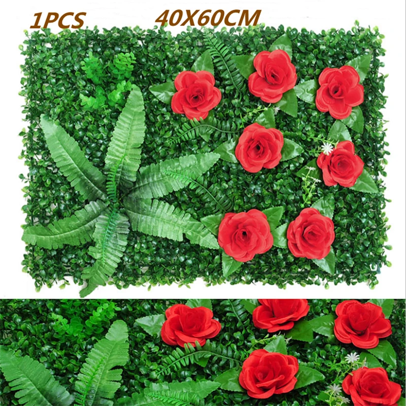 Green Artificial Plants Wall Panel - Outdoor Decor Carpet for Home, Wedding, and Party Backdrop