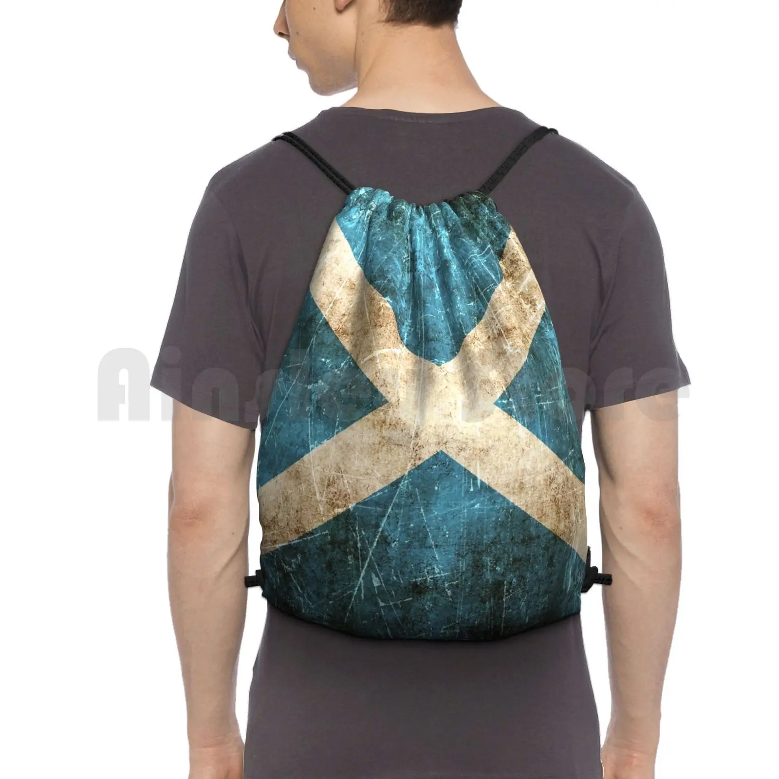 

Винтажный и поцарапанный шотландский Флаг, женская сумка для спортзала, водонепроницаемый шотландский Флаг Шотландии, шотландский Флаг