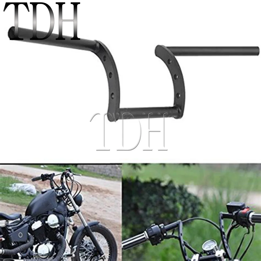 Black Motorcycle Drag Handlebar 1" Z Bars 1 Inch Pullback Handle Bar