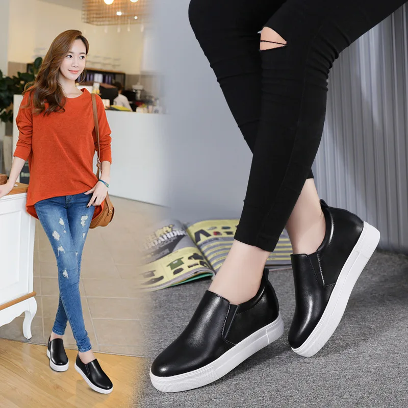 

2017 New Style Spring And Autumn Korean-style Elevator Women's Loafers England City Foot Covering Casual Shoes