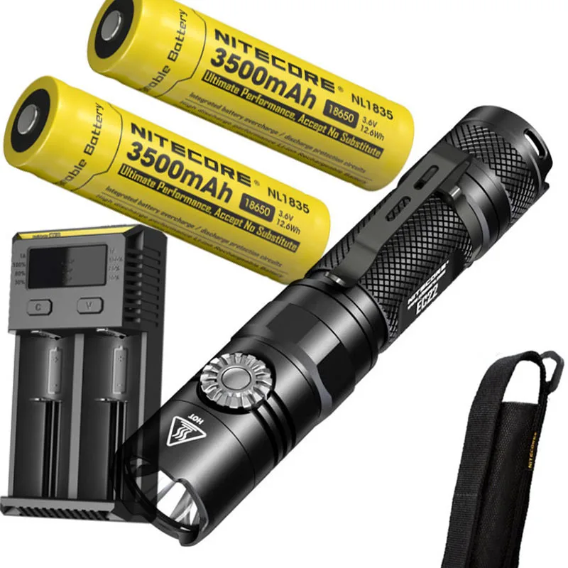 NITECORE EC22 тактический фонарь CREE XP-L HD V6 max 1000 люмен бесступенчатая яркость луч бросок 185 метров фонарь