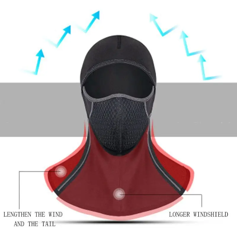 Ветрозащитные зимние головные уборы для езды на велосипеде, флисовые, с капюшоном, на молнии, дышащие