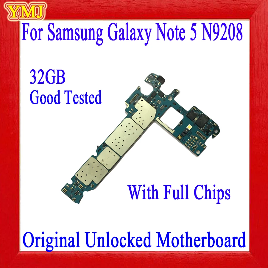 Разблокирована для Samsung Galaxy материнская плата Note 5 N9208 логическая 32 ГБ Android