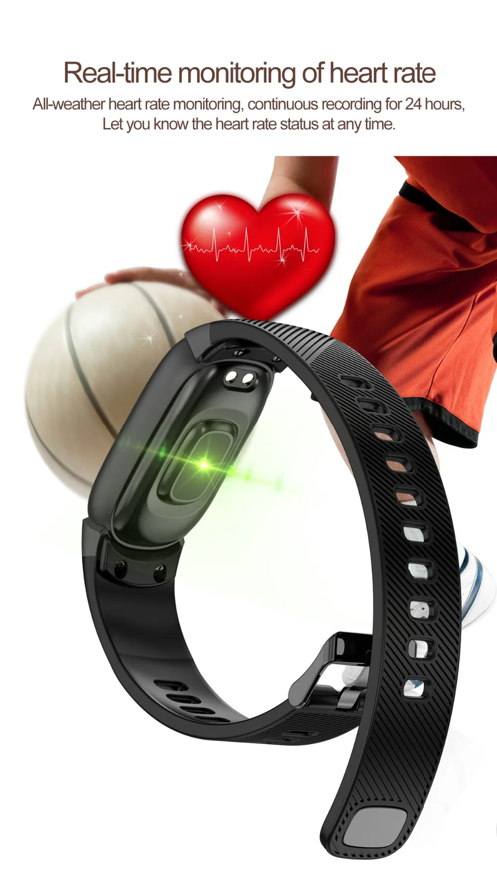 QW16 Smart Band Heart Rate Tracker Fitness Tracker Smartband Smart Bracelet Waterproof Smart Wristband Smart Watch pk mi band 3 (3)