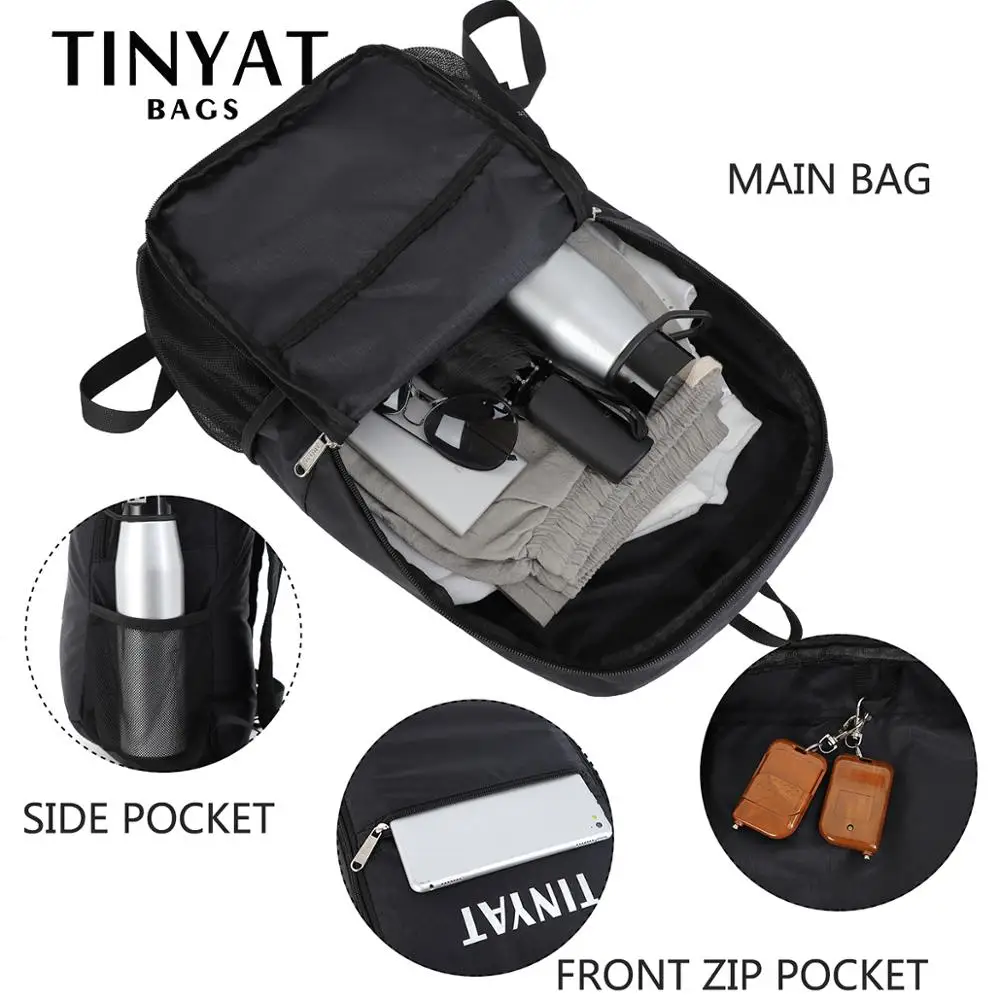 TINYAT Lightwegiht, нейлоновый складной рюкзак, водонепроницаемый рюкзак, складная сумка, для улицы, для женщин, мужчин, Для Путешествий, Походов, сумка для хранения