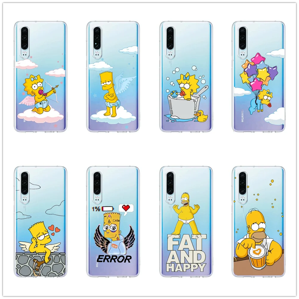 

lovely angels the simpsons Soft silicone phone cover case for huawei P8 P9 P10 P20 Lite P30 Lite Mate 20 Plus P40 Lite P40 Pro