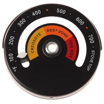 

1pcs Fireplace Thermometer Wood Log Burning Stove Pipe Fire Flue Aluminum Alloy