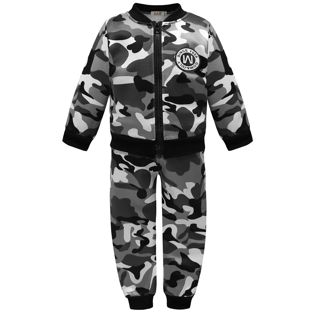 

Baby Boy Set 2019 Autumn Kids Plus Velvet Long-Sleeve Suit Children's Camouflage Printed Two-Piece Suit For 1-5Y