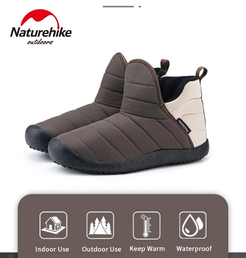 Naturehike NEW Outdoor Cotton Camp Shoes Thickening Keep Warm Ultralight Men/Women Fashion Boots Waterproof Antiskid Rubber Sole 2