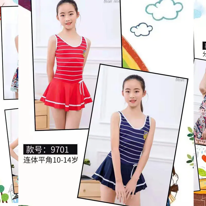 

New Style One-piece KID'S Swimwear Cute Cartoon Pattern-Extra-large Child Bathing Suit (6-13-Year-Old) 9701 Bathing Suit