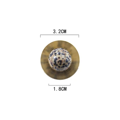 C-2548-32mm Многоцветный натуральный камень+ Твердый латунный Шкаф Тянет/Кухня Ручка ящика шкафа мебельные ручки, фурнитура для шкафа - Цвет: C-2548-32mm