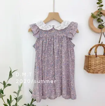 

2020 Korean Style Girls Printed Dress Fashion Cotton Summer Girls Dresses 1-6 Years QH461