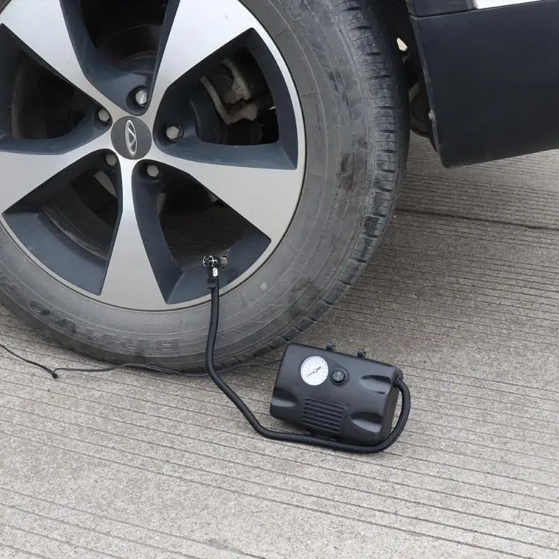 260PSI Электрический Автомобиль Мотоцикл насос для велосипедных шин воздушный компрессор с манометром Американский прикуриватель с предохранителем 594 г