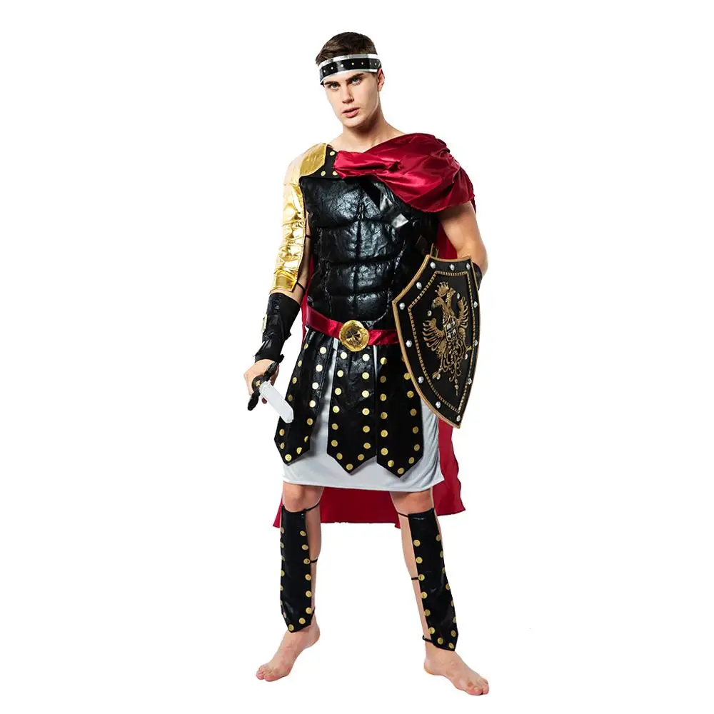 Eraspooky средневековый Римский Королевский Рыцарь Воин косплей костюм на Хэллоуин для мужчин Взрослый карнавальный Европейский гладиаторы солдатский плащ - Цвет: Clothes Only