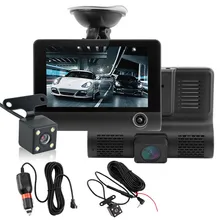 3 объектива, Автомобильный видеорегистратор, камера Full HD 1080 p, 170 градусов, видеорегистратор ночного видения, Автомобильный видеорегистратор с камерой заднего вида, режим парковки