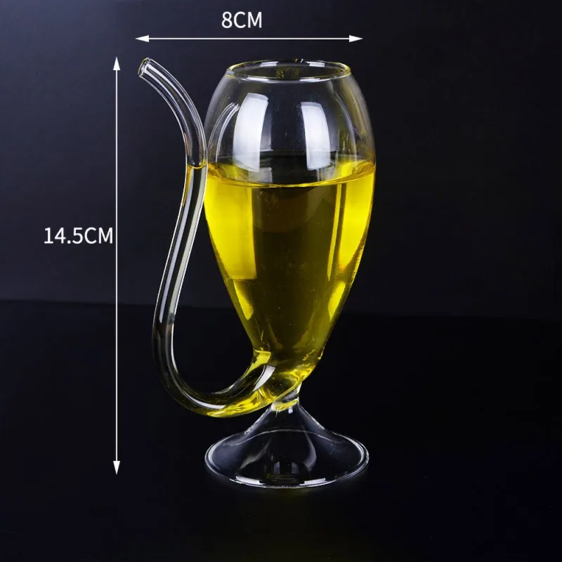 B Creative Red Wine Cocktail Glass Cup Whiskey Glass Heat Resistant Glass Cup With Straw For Cold Drink Home Party Night Bar - Цвет: B