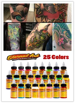 

25PCS 30ML tattoo ink set Permanent Makeup Coloring pigment Eyebrows Eyeliner Tattoo Paint Body Makeup Ink Tools