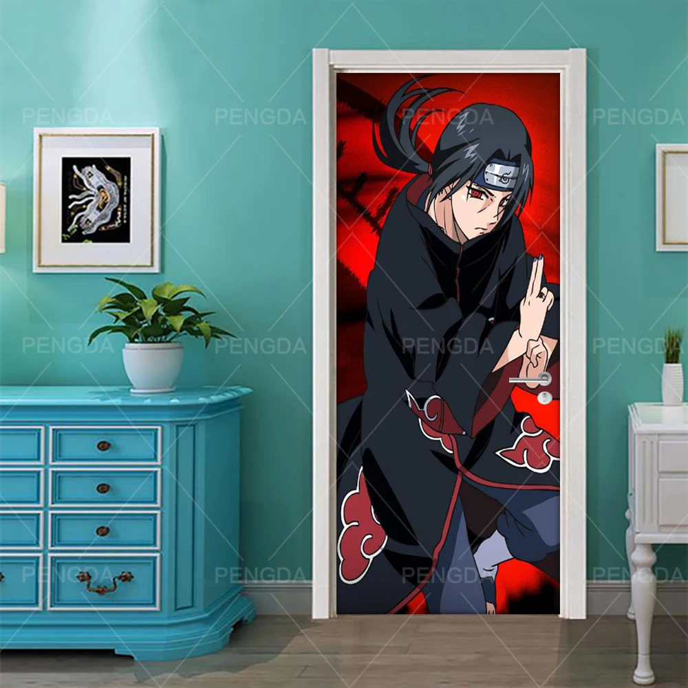 

Home Decor Waterproof Wallpaper Self Adhesive Anime Naruto Picture 3d Door Sticker Print PVC Poster Art Pictures For Kids Room