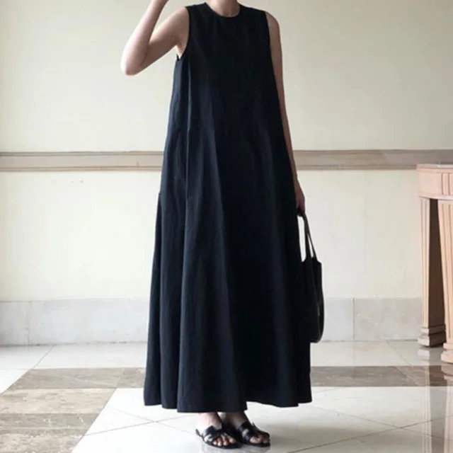 solid black maxi dress