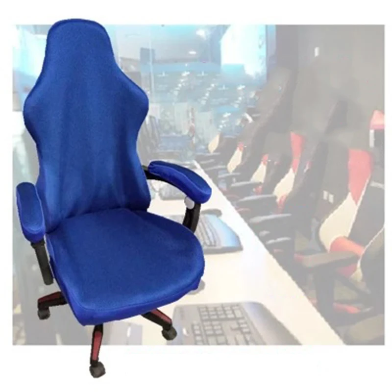 Black Stretch Swivel Gaming Racing Chair Cover Computer Chair Seat Cover Removable Washable with 1 Pair Armrest Cover fit for Office Chair Swivel Chair